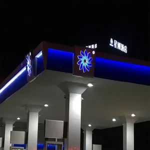 ガソリンスタンド機器ガソリンスタンドLED発光広告パイロンサインガソリンステーションキャノピーウェイファインディングサイン