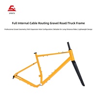 Cuadro de Bicicleta de Carretera y Gravel SPIRITX Ultraligero de Aleación con Cableado Interno Completo, Freno de Disco, 700C, Horquilla de Fibra de Carbono Negra, Hecho en China