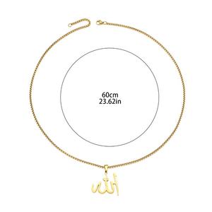 Collana <span class=keywords><strong>Allah</strong></span> in Acciaio Inox 304 Placcato Oro 18K per Uomo e Donna, Catena Religiosa Islamica Musulmana - Product Image 6