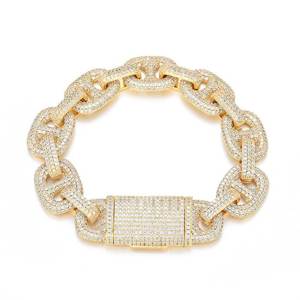 Cadenas Cubanas de Moissanita con Diseño de Grano de Café Personalizado, Plata S925, Estilo Hip Hop Urbano, VVS1, Joyería de Mano Iced Out Bling, Fabricante Personalizado - Product Image 1