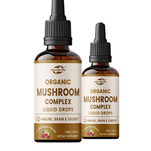 Suplemento Líquido de Hongos Orgánicos de Marca Privada OEM, Complejo de Melena de León con Hongo Cola de Pavo, Reishi y Shiitake - Product Image 1