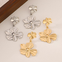 Offre Spéciale or Double fleur boucles d'oreilles été plage fête bijoux cadeaux argent géométrique tournesol boucles d'oreilles pour les femmes
