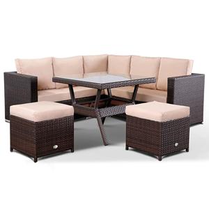 أريكة محادثة من 5 قطع مقطعية مع خوص الروطان ، مع ، من من من من من من الخيزران الهندي - Product Image 3