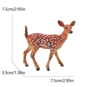 Modèles d'ornements de simulation de faune transfrontalière : Cerf à queue blanche femelle, Tigre blanc, Chameau, Singe à long nez, Loup, Ours à fourche - Product Image 2
