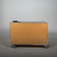 Meuble de café mobile multifonctionnel en bois au design tendance avec prise, stand pliable pour voiture