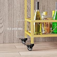 Home-use floor-standing wheeled beverage <b>cart</b>, multi-functional, movable <b>storage</b> rack, high-value and practical furniture. - Product Image 2