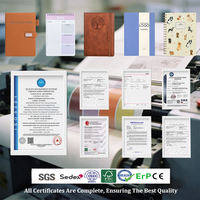 Carnets de luxe A4 personnalisés en cuir rigide avec impression, reliure spirale, 100 feuilles, protection d'angle, édition 2026
