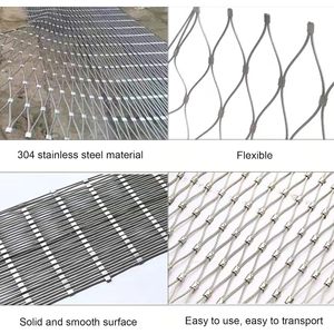 Stainless Steel Rope <b>Mesh</b> Balcony Stair Boundary Protection Net Impact Resistance Woven <b>Wire</b> Fence - Product Image 3