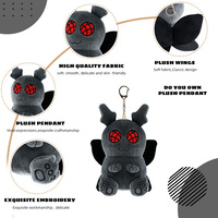 Porte-clés en peluche personnalisés, jouets en peluche chauve-souris avec boîte, fabricant OEM, breloques de sac en peluche de 10 cm, elfes noirs de dessin animé