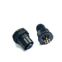 Conectores de Montaje Trasero/Delantero IP67/IP68, Conector de Panel M12 de 5 Polos, Señal de Sensor PCB, Enchufe Totalmente de Plástico para Red