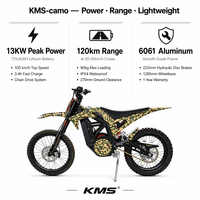 Moto tout-terrain électrique 13KW 72V 40AH 100km/h avec une autonomie de 120km, freins à disque hydrauliques, conçue pour adultes