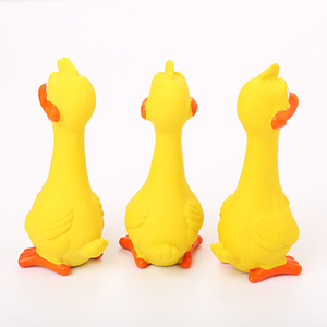 Durable Eco-Friendly Latex Squeaky Dog Toy Funny Standing Chicken Big Mouth Duck Chew Toy for Teeth Cleaning Indoor Use - Product Image 2