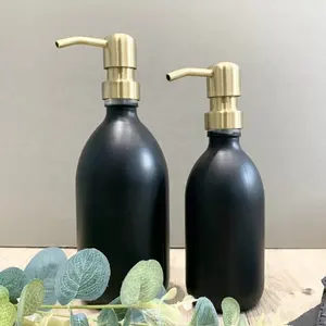哑光黑色玻璃皂液分配器-分配器瓶-药剂师瓶