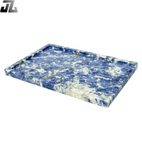 Vente spéciale onyx gâteau assiettes à Dessert plateau en marbre assiettes plateaux ensemble de vaisselle solide rose bleu onyx marbre sculpté à la main