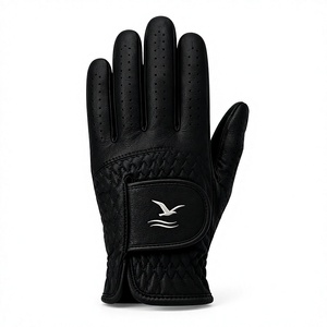 Guantes de Golf de Cuero Genuino Negro con Logotipo Personalizado Premium, Alta Adherencia, Acolchados, Suaves y Transpirables, para Hombre y Mujer - Product Image 1