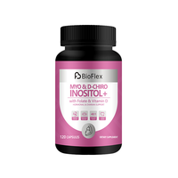 Myo et D-Chiro Inositol 120 Capsules Rapport 40:1 avec Folate et Vitamine D Soutien Hormonal et Ovarien pour Femmes