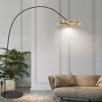 Lampadaire à anneaux LED de luxe italien pour le salon, la chambre à coucher et la lumière d'étude et le design de pêche élégant pour la décoration de canapé