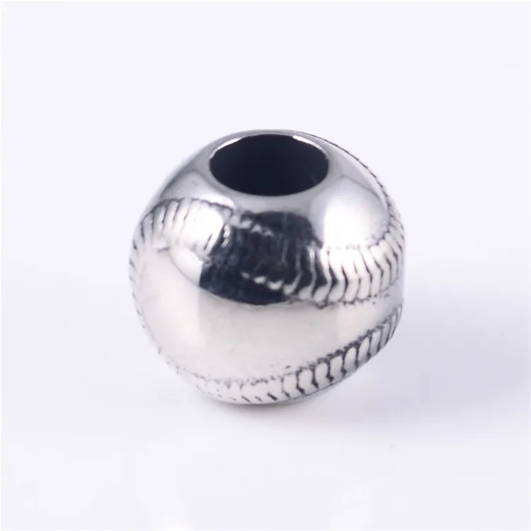 Geprägte Logo runde Form Antik Silber Metall Perlen für Schmuck Armband