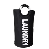 Amazon Top Seller Large Laundry Bin Foldable Washing Baskets for Laundry Oxford Fabric Laundry Hamper with Aluminum Handle