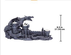 Statua portacandele gotica Dragon's Wrath, 18 pollici, poliresina, portacandele in poliresina di pietra grigia - Product Image 2