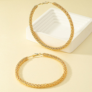 Artilady New Trendy Gold <strong>Silver</strong> Punk Oversized Big Circle <strong>Chunky</strong> <strong>Hoop</strong> Dangle Statement Earrings for Woman - Product Image 4