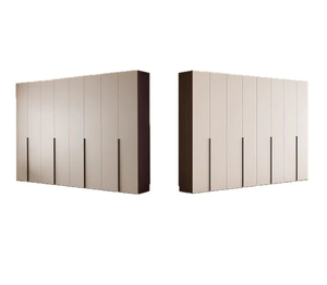 Armoire coulissante murale minimaliste en MDF et mélamine, mobilier de chambre moderne, design gain de place - Product Image 1