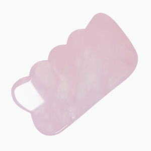 Natural Rose Quartz Wave Comb Gua Sha Tool, Pink Crystal Scalp <b>Massager</b> & Face Scraping Board - Product Image 5