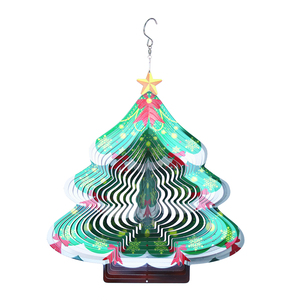 Molino de Viento Metálico Navideño, Árbol de Navidad Grande de Acero Inoxidable de 12 Pulgadas para Decoración de Interiores, Jardín y Patio - Product Image 3