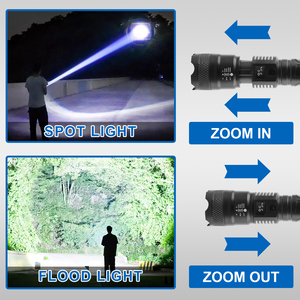 2 gói có thể sạc lại không thấm nước ABS dẫn đèn Pin IP65 đánh giá 3 chế độ biến độ sáng chỉ số pin 1000m chùm ngoài trời - Product Image 3