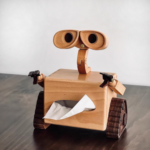 Tissue Holder Creative Handmade Wooden Tissue Box Robot Wall-e Napkin Holder Tissue Holder Waste Allocation Load Lifter Earth Class Robot