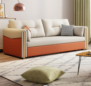 Canapé-lit pliant léger de luxe à double usage multifonctionnel rétractable pour petit appartement salon nordique en <span class=keywords><strong>tissu</strong></span> double - Product Image 1