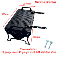 Slot Grill - Barbecue pliable pour un rangement facile, en acier, adapté au camping, aux fêtes, à la plage et à la cuisine en plein air