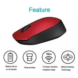 Ratón inalámbrico original <span class=keywords><strong>Logitech</strong></span> M170, 2,4 Ghz, 1000 Dpi, 3 botones, rueda bidireccional, ratón para juegos con Nano receptor para ordenador <span class=keywords><strong>Pc</strong></span> - Product Image 5
