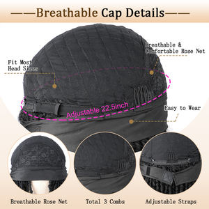 Recién llegado, pelucas sintéticas con diadema, peluca corta de 6 pulgadas con rastas, pelucas trenzadas rizadas Afro cortas <span class=keywords><strong>para</strong></span> hombres negros - Product Image 4