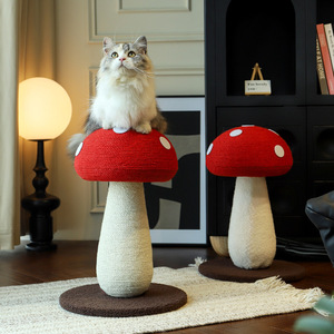 Rascador para Gatos de Sisal Rojo en Forma de Hongo, Pilar Rascador para Gatos, Juguete para Gatos Resistente al Desgaste y que Libera Poco Residuos, Vertical de una Pieza - Product Image 5