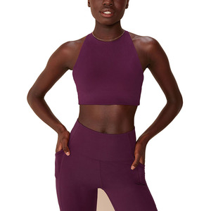 LOGO personalizzato spedizione veloce all'ingrosso Gym Short logo reggiseno Fabletics Leggings con tasche Set - Product Image 2