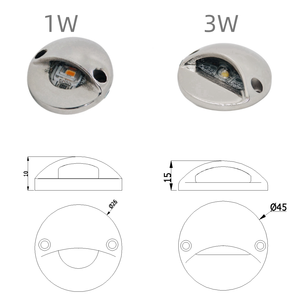 1W Mini color blanco <span class=keywords><strong>Escaleras</strong></span> marinas Paso Montaje en superficie Led Barco Rv <span class=keywords><strong>Luz</strong></span> <span class=keywords><strong>de</strong></span> cortesía <span class=keywords><strong>para</strong></span> barco Yate - Product Image 6