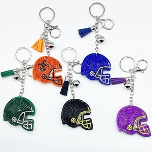 Porte-clés tendance en strass colorés pour le jour du match, accessoires de cadeau en gros, pendentif de sac à main pour femme, casquette de baseball - Product Image 1
