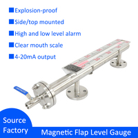 Jauge de niveau à rabat magnétique industriel en acier inoxydable compteur de niveau d'eau numérique réservoir de stockage transmetteur de niveau magnétique 4-20Ma
