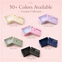 Boîte cadeau personnalisée avec nœud en ruban rose, nœud en satin, bande pailletée, couvercle ondulé gaufré, bordure dorée, emballage pour cosmétiques et soins de la peau