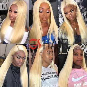 GS-Peluca de cabello humano brasileño, <span class=keywords><strong>pelo</strong></span> rizado con encaje frontal virgen, color <span class=keywords><strong>rubio</strong></span> 613, full HD, 50, 40 y 30 pulgadas - Product Image 4