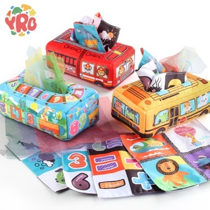 Boîte à mouchoirs en peluche douce pour bébé, jouets sensoriels d'apprentissage, boîte à mouchoirs magique éducative pour bébé, offre spéciale - Product Image 3