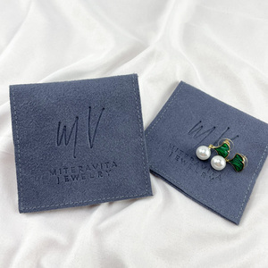 Custom logo Jewelry Bags Suede Microfiber Jewelry Packaging Pouch for Earring Necklace Bracelet Packing with Inserts Card Pad - Product Image 1