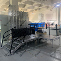 Plateforme de scène portable en aluminium KKMARK, kit de scène modulaire pour événements, avec escalier, pour mariage, concert, église