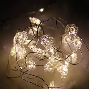 파티 홈 웨딩 가든 크리스마스 요정 Led 문자열 빛 눈송이 모양 구리 와이어 램프