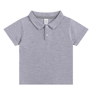 Camisetas y Polos de Manga Corta para Niños, Color Liso, Algodón Elástico, Verano 2026, Unisex, Prendas Versátiles para Niños Pequeños - Product Image 1
