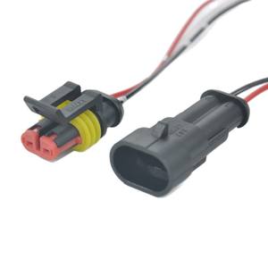 カスタマイズ可能なAMP 2P自動車用防水PVC＆ゴム絶縁IP67コネクタドッキングターミナルワイヤーASW18 - Product Image 1