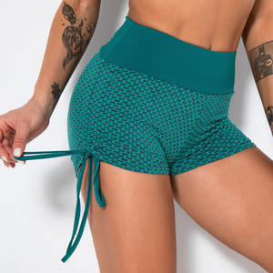 Conception séchage rapide sport Pilates femmes Sexy hauts découpe ensembles <span class=keywords><strong>Tiktok</strong></span> <span class=keywords><strong>2022</strong></span> nid d'abeille Leggings tissu serré femmes Legging Shorts - Product Image 5