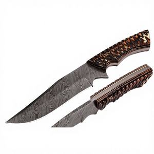 Hermoso Cuchillo Sizzco de Acero de Damasco de Grado Industrial, Hoja Fija, para Caza y Camping, Tipo Clip Point, 4mm de Grosor, Forjado y Resistente - Product Image 2