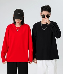 เสื้อยืดคอกลมแขนยาวผู้ชายแฟชั่น พรีเมียม ผ้าฝ้าย 100% ทรงหลวมไหล่ตกเล็กน้อย รับทำโลโก้ตามสั่ง ขายส่ง OEM - Product Image 2